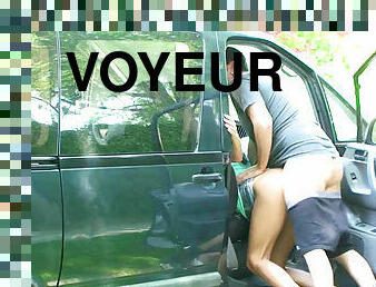 levrette, en-plein-air, babes, cam, voyeur, voiture, coquine, brunette, caché, auto-stoppeur