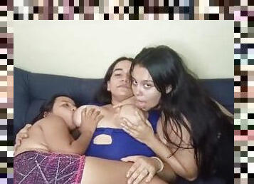 payudara-besar, puting-payudara, orgasme, lesbian-lesbian, susu, menyusui, pengisapan