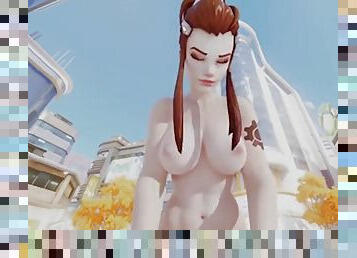 Overwatch Brigitte enjoying riding huge dick in cowgirl pose