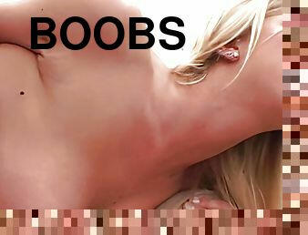 Stacked Blonde Sammie Rhodes Strips To Unleash Big Knockers