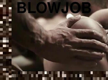 Erotic blowjob makes his cock wet
