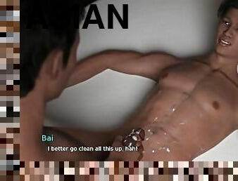 asiático, pai, amador, anal, tiro-ao-alvo, gay, japonesa, casal, pov, excitante