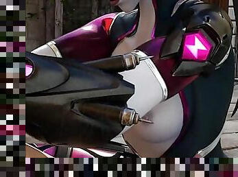 Horny widowmaker jumping on a dick in cowgirl pose