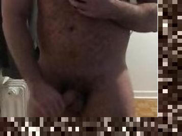 papa, poilue, masturbation, amateur, ejaculation-sur-le-corps, énorme-bite, gay, branlette, secousses, solo