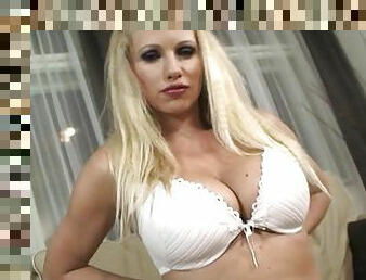 Big breasts blonde Nikita Valentin smokes sensually