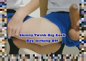 Skinny Big Cock Twink Boy Jerking Off