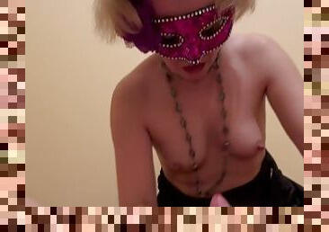 Masked MILF suck my dick