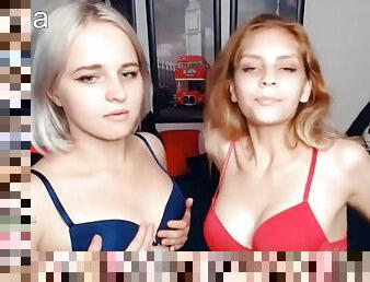 18 year old Russian girl gets her puffy nipples licked by friend 2