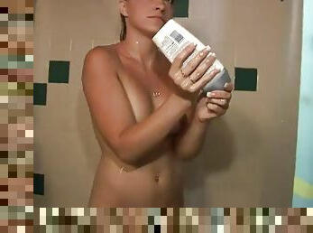 Kinky college hottie takes a hot shower