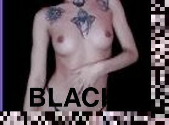 Goth girl striptease - Moira Black