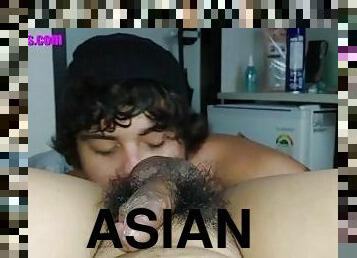 asiatisk, blandede-racer, bøsse, japans, slave, sperm, twink