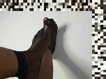 grosse, amateur, babes, ébène, ados, black, belle-femme-ronde, pieds, résille, fétiche