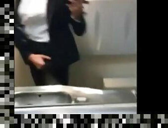 Real stewardess wanks on flight