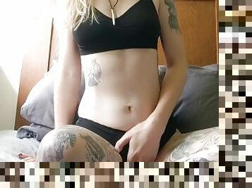 masturbation, fitta-pussy, sport, amatör, svart, trosor, blond, underkläder, söt, ensam