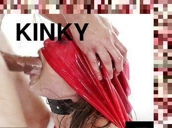 LatexPlaytime - Katie Kush gets Kinky Oil Soaked Assfucking P