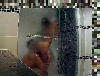 Asked my stepbro to wash my ass, and he licked me in the shower and fucked me