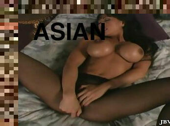 asiatique, cul, gros-nichons, collants, fellation, milf, solo