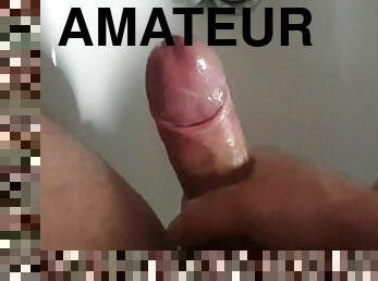 masturbation, femme, amateur, ejaculation-sur-le-corps, énorme-bite, branlette, ejaculation, italien, solo, bite