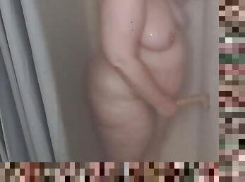 baignade, masturbation, enceintes, femme, amateur, anal, milf, jouet, belle-femme-ronde, butin