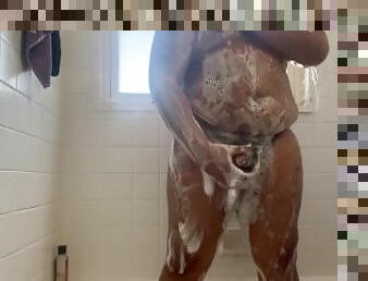 Stroking My Dick While I Shower