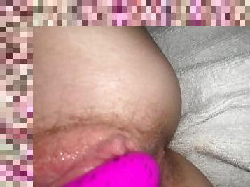 destroying my pussy with my pink vibrator