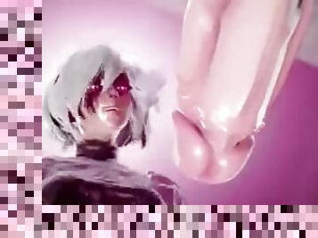 Futa Futanari YorHa Anal Gloryhole Gangbang Huge Cumshots 3D Hentai