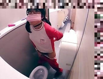 Sportswear crossdress cumshot in in shopping mall Toilets