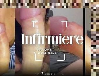 masturbation, infirmière, amateur, milf, française, salope