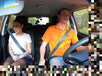 First driving lesson and this shy teen already wants the dick