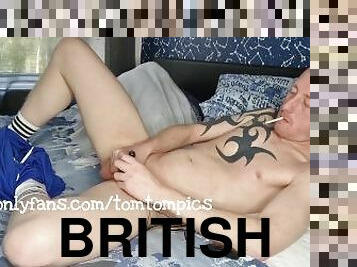 amateur, énorme-bite, jouet, gay, européenne, britannique, euro, fétiche, solo, tatouage