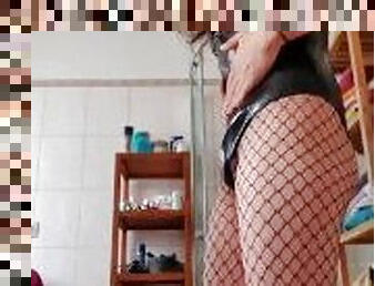 traseiros, banhos, masturbação, transsexual, amador, adolescente, rede-de-pesca, engraçado, chuveiro, sozinho