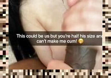 Petite Amateur 19 Year Old Slut Cucks Boyfriend While Jerking Off Her Master’s Veiny Big Black Cock