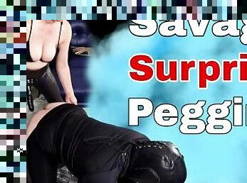 Femdom Savage Surprise Pegging Rough Session Bondage BDSM POV Real Couple Homemade FLR Milf Stepmom