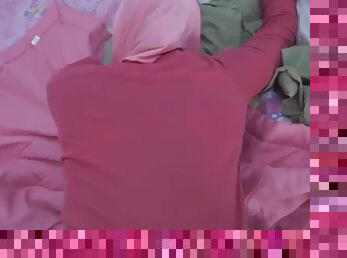 Muslim hijab indonesian pink jeans her special anal