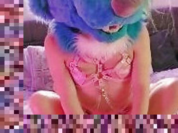 Transgender Furry In Pink Lingerie Roughly Fucks Alien Fursuiter!