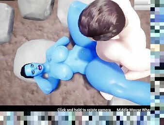 Feign gameplay blue skin big ass BBW cowgirl facesitting missionary