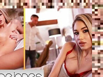 Dane Jones Petite blonde teen Rika Fane fucks total stranger hot blowjob romantic sex and creampie