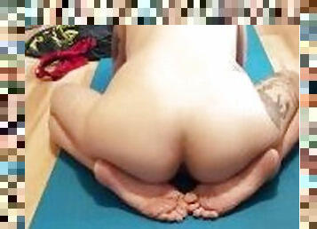 Sexy young tattooed latina doing Naked yoga
