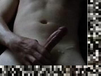 masturbation, amateur, ejaculation-sur-le-corps, énorme-bite, secousses, ejaculation, sperme, solo, musclé, bite