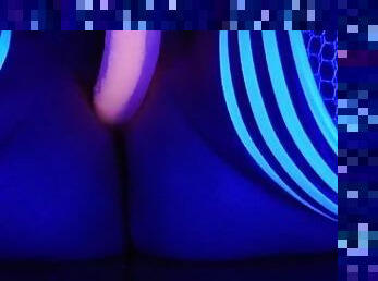 Halloween Themed Black Light Neo Elite Glow in the Dark Dildo Unboxing and Test Ride