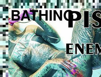 Heavily TATTOO model ANAL masturbation in shower - PissVids