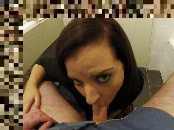 Naughty girlfriend licks balls and sucks dick in POV