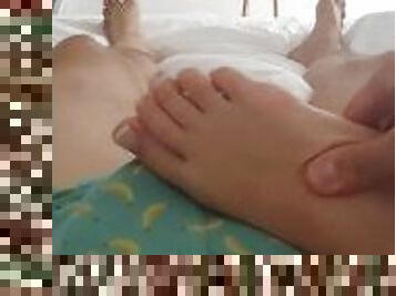 amateur, ados, massage, pieds, fétiche, bite