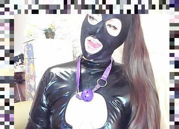 onani, amatør, webcam, fetish, latex, solo, kvælning, brunette