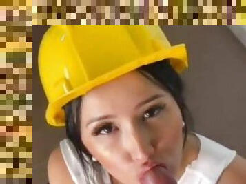 Construction worker Kathrin - Onlyfans with Big tits brunette