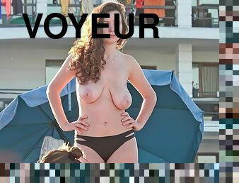 gros-nichons, public, amateur, compilation, cam, plage, voyeur, salope, naturel, gros-seins