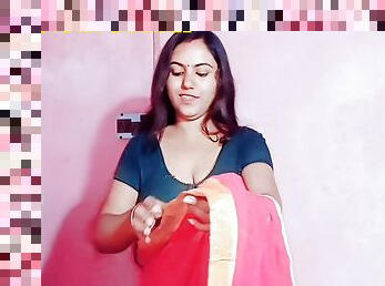 Bhabhi Removing Saree In Front Of Devar Big Boobs Deep Navel