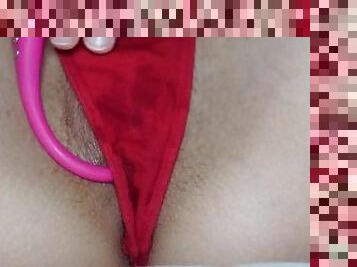 asiatique, clito, masturbation, orgasme, chatte-pussy, amateur, jouet, culotte, horny, fétiche