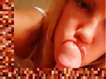 Pretty amateur blonde is sucking tasty dick