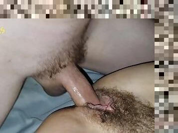 behåret, gammel, fisse-pussy, milf, mor, creampie, synsvinkel, moder, ældre, pik